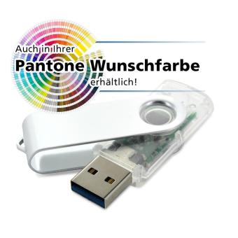 USB Stick Clip halb transparent 3.0 Pantone (Wunschfarbe) | 8 GB USB3.0