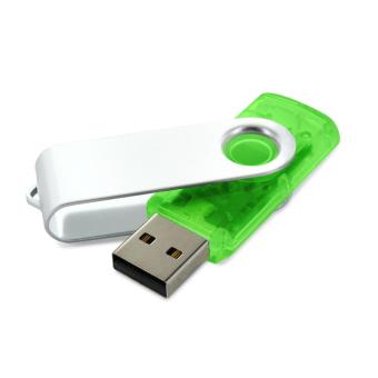 USB Stick Clip halb transparent Transparent grün | 128 MB