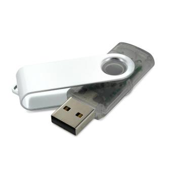 USB Stick Clip halb transparent Transparent grau | 128 MB
