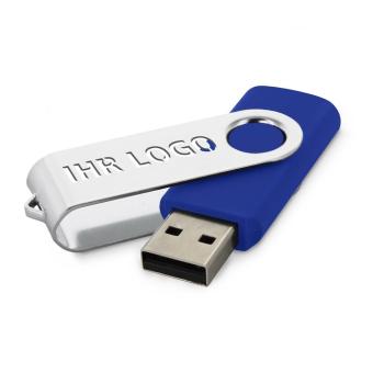 USB Stick Clip mit ausgestanztem Bügel Blau | 128 MB