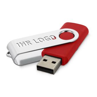 USB Stick Clip mit ausgestanztem Bügel Rot | 128 MB