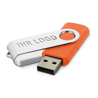USB Stick Clip mit ausgestanztem Bügel Orange | 128 MB