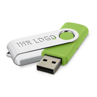 USB Stick Clip mit ausgestanztem Bügel Light green | 128 MB