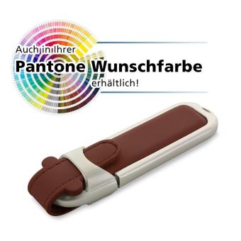 USB Stick Leder Paris Pantone (Wunschfarbe) | 128 MB