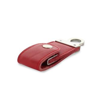 USB Stick Leather London Red | 128 MB