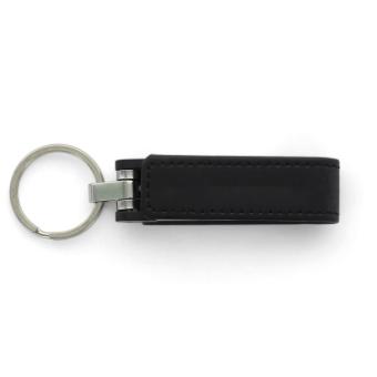 USB Stick Leder Frankfurt Black | 128 MB