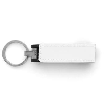 USB Stick Leder Frankfurt Weiß | 128 MB