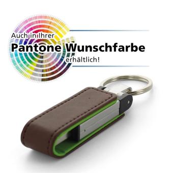 USB Stick Leder Frankfurt Pantone (Wunschfarbe) | 128 MB