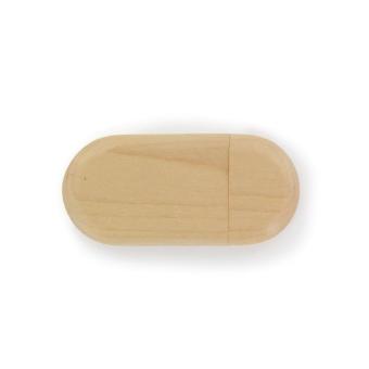 USB Stick Holz Oval Ahorn | 128 MB
