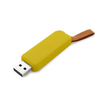 USB Stick Pull und Push Gelb | 128 MB