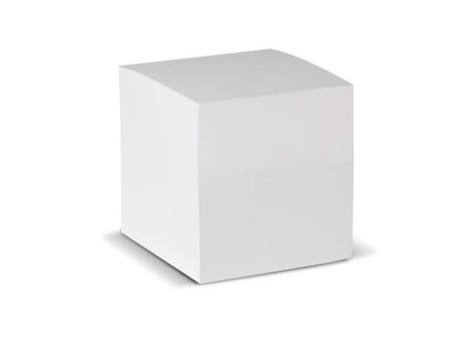 Quadratischer Zettelblock weiß 9x9x9cm 