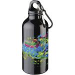 Oregon 400 ml Aluminium Trinkflasche mit Karabinerhaken Schwarz