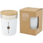 Lagan 300 ml copper vacuum insulated stainless steel tumbler with bamboo lid White