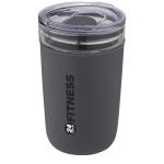 Bello 420 ml glass tumbler with recycled plastic outer wall Convoy grey