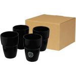 Staki 4-piece 280 ml stackable mug gift set Black