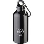 Oregon 400 ml RCS certified recycled aluminium water bottle with carabiner Black
