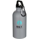 Oregon 400 ml matte RCS-zertifizierte einwandige Trinkflasche aus recyceltem Edelstahl mit Karabinerhaken Grau