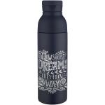 Illuminate 650 ml RCS recycled double wall stainless steel water bottle with 3-piece lid set Navy