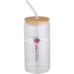 Mirage 500 ml einwandiges Glas aus Borosilikatglas mit Bambusdeckel Transparent
