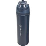 Theron 800 ml RCS recycled single wall stainless steel water bottle with dual function lid Navy