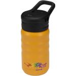 Knox 350 ml RCS recycled double wall stainless steel sport bottle with flip straw Yellow
