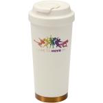 Hampton 480 ml RCS recycled stainless steel double wall vacuum insulated tumbler Cream