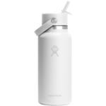Hydro Flask Wide Mouth 946 ml insulated stainless steel water bottle with straw cap Black
