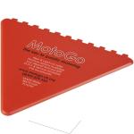 Frosty triangular recycled plastic ice scraper Red