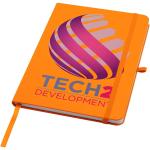 Teak A5 Hardcover Notizbuch, liniert, aus recyceltem Material Orange