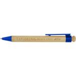 Rattan bamboo and recycled plastic ballpoint pen (black ink) Aztec blue
