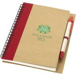 Priestly recycled notebook with pen, nature Nature,red