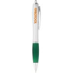 Nash Kugelschreiber silbern mit farbigem Griff, grün Grün, silber