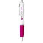 Nash ballpoint pen with white barrel and coloured grip Pink/white