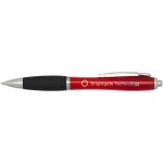 Nash RCS recycled plastic ballpoint pen with coloured barrel and black grip (black ink) Red