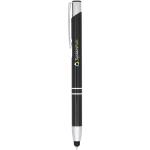 Moneta anodized aluminium click stylus ballpoint pen Black