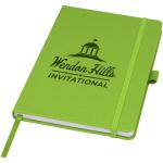 Honua A5 recycled paper notebook with recycled PET cover Lime green