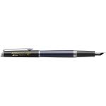 Hemisphere colour blocking fountain pen with palladium trim (blue ink), blue Blue,black