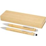 Oblys bamboo ballpoint pen and mechanical pencil set (black ink) Nature