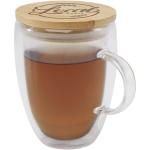 Leona 350 ml Glasbecher mit Bambusdeckel Transparent