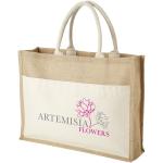Mumbay cotton pocket jute tote bag 18L Nature