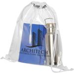 Lancaster transparent drawstring bag 5L, white White,transparent