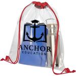 Lancaster transparent drawstring bag 5L Transparent red