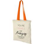 Nevada 100 g/m² cotton tote bag coloured handles 7L Orange