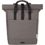 Joey 15” GRS recycled canvas rolltop laptop backpack 15L Convoy grey