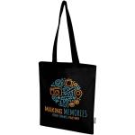 Madras Blend 140 g/m² Tragetasche aus GRS-recycelter Baumwolle 7L Schwarz