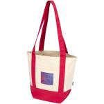 Sam 320 g/m² Mini-Tragetasche aus GRS recycelter Baumwolle, natur Natur,rot