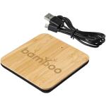 Leaf 5W bamboo and fabric wireless charging pad, nature Nature,black
