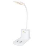 Bright desk lamp and organizer with wireless charger White