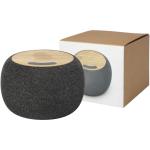 Ecofiber Bambus/RPET Bluetooth® Lautsprecher und kabelloses Ladepad Grau