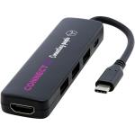 Loop RCS recycled plastic multimedia adapter USB 2.0-3.0 with HDMI port Black